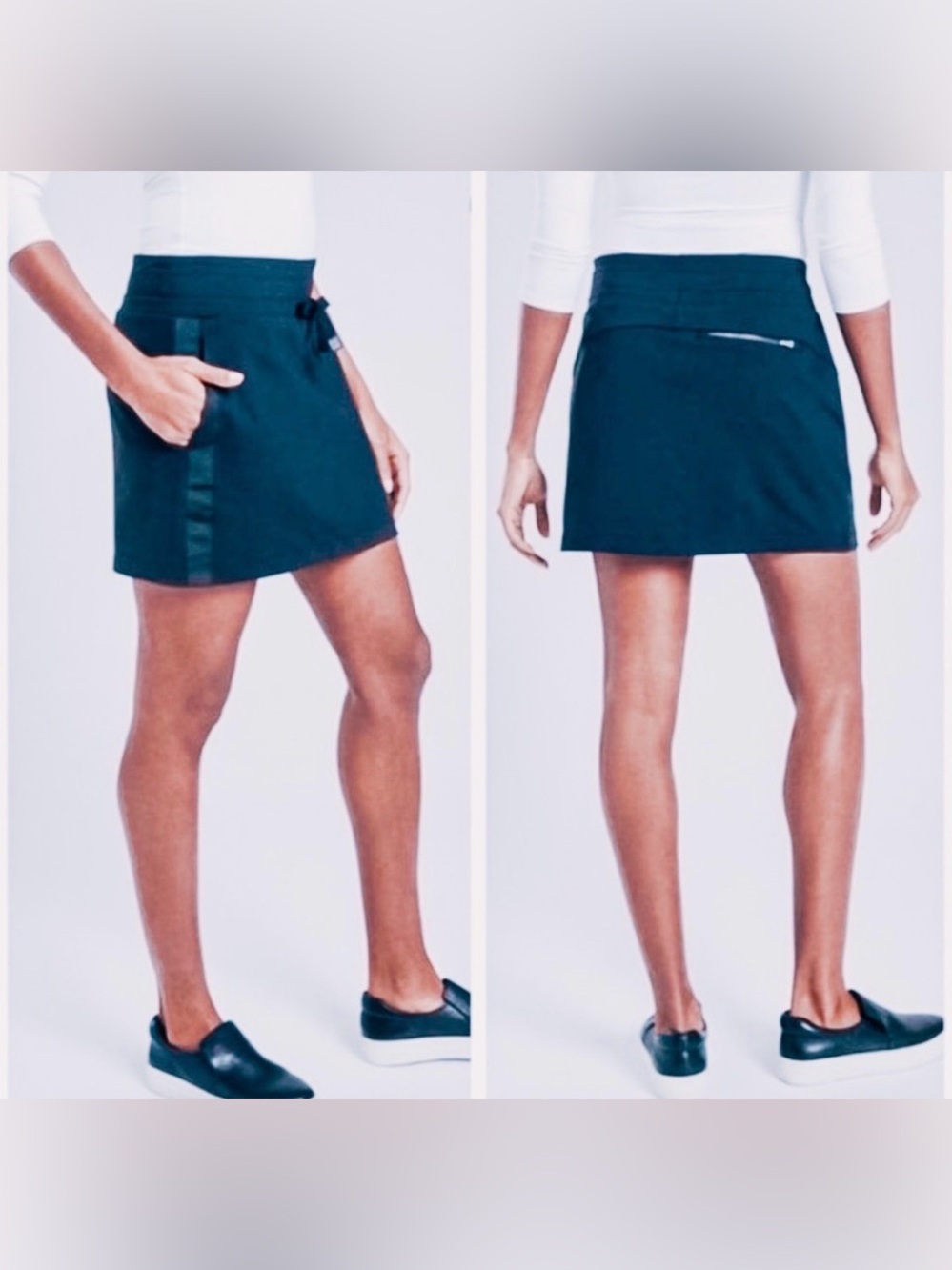 •ATHLETA• Metro Skort Navy Blue Mesh Shirts Large Tall